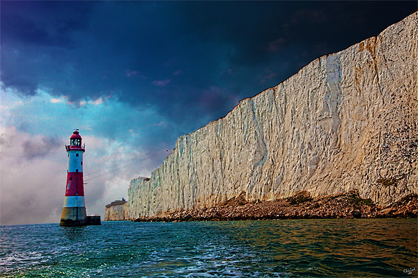 Beachy Head Lighthouse Picture Board by Chris Lord