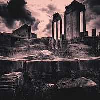 Buy canvas prints of A Wet Afternoon At The Roman Forum by Chris Lord