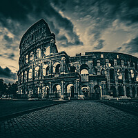 Buy canvas prints of Moody Dawn At The Roman Coliseum by Chris Lord