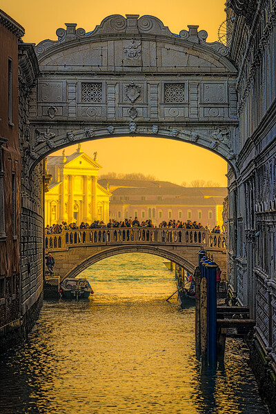 Misty Sunrise At The Bridge Of Sighs Picture Board by Chris Lord