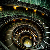 Buy canvas prints of The Vatican Spiral Staircase Again by Chris Lord