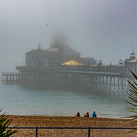 Buy canvas prints of Misty Morning At Eastbourne Pier by Chris Lord