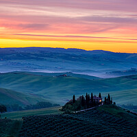 Buy canvas prints of Daybreak in the Val D'Orcia by Chris Lord