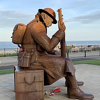 Buy canvas prints of Tommy Statue, Seaham by David Harker