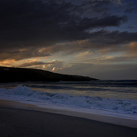 Buy canvas prints of  Sunset at Porthmeor by Karl Butler