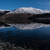 Buy canvas prints of Reflections of Loch Leven and the mountains by Karl Butler