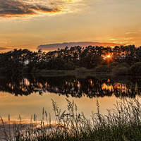 Buy canvas prints of  Summer Sunset Over Gladhouse Reservoir by Lynne Morris (Lswpp)