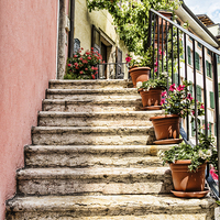 Buy canvas prints of  Typical Italian Steps by Lynne Morris (Lswpp)