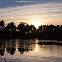 Buy canvas prints of Sunset over Gladhouse Reservoir by Lynne Morris (Lswpp)