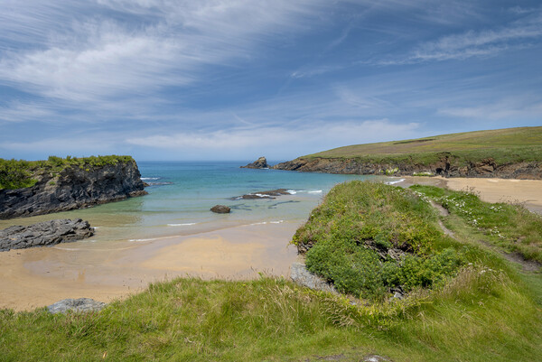 The sands of trevone bay north cornwall Picture Board by Eddie John