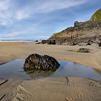 Buy canvas prints of Perranporth beach Cornwall by Eddie John