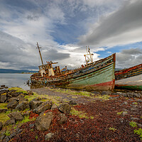 Buy canvas prints of fishing boat wrecks Scotland by Eddie John