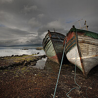 Buy canvas prints of old beached boats Scotland by Eddie John