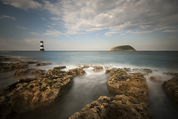 Trwyn Du Lighthouse - Penmon Point Picture Board by Eddie John
