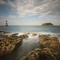 Buy canvas prints of Trwyn Du Lighthouse - Penmon Point by Eddie John