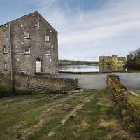 Buy canvas prints of Carew Castle and Tide Mill by Eddie John