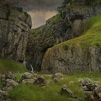 Buy canvas prints of Gordale Scar panorama by Eddie John