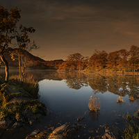 Buy canvas prints of Dusk on Coniston Water by Eddie John