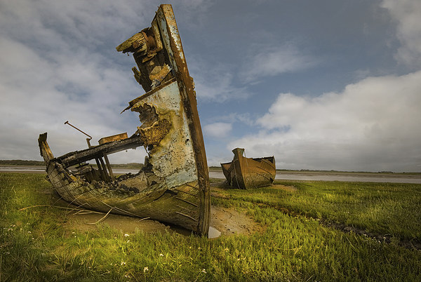 Old wrecks of the river Wyre Picture Board by Eddie John