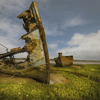 Buy canvas prints of Old wrecks of the river Wyre by Eddie John