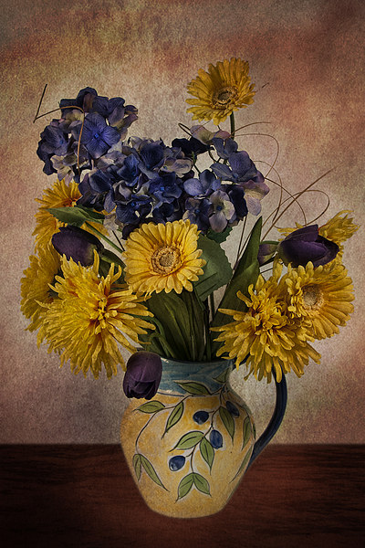 Sun flowers and vase Picture Board by Eddie John
