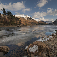 Buy canvas prints of  Thirlmere Frozen Lake District by Eddie John