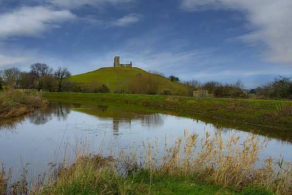 Burrow mump and the river Parrett Picture Board by Eddie John