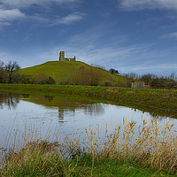 Buy canvas prints of Burrow mump and the river Parrett by Eddie John