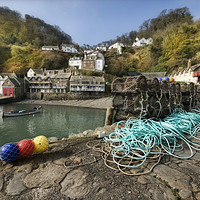 Buy canvas prints of Clovelly harbour on the north Devon coast by Eddie John