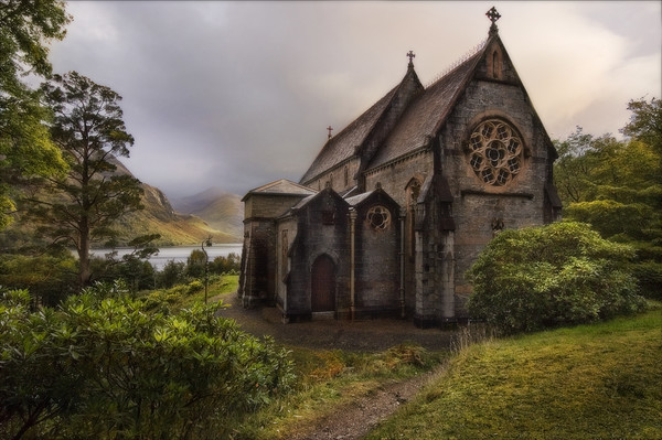 St Mary and St Finnan church Glenfinnan Picture Board by Eddie John