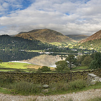 Buy canvas prints of A panorama view across Ullswater lake district  by Eddie John