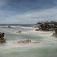 Buy canvas prints of Godrevy lighthouse Cornwall by Eddie John