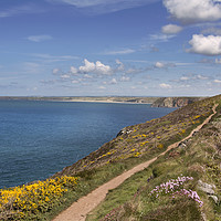 Buy canvas prints of The south west coast path north of St Agnes head C by Eddie John
