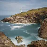 Buy canvas prints of Trevose head and lighthouse Cornwall by Eddie John