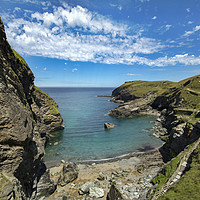 Buy canvas prints of Tintagel haven Cornwall by Eddie John