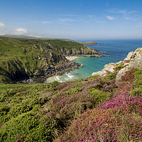 Buy canvas prints of Pendour cove from the headland of Zennor cliffs Co by Eddie John