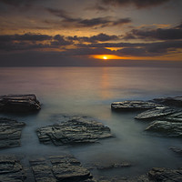 Buy canvas prints of Sunset at Booby's bay Cornwall by Eddie John