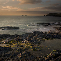 Buy canvas prints of Golden hour at Booby's bay Cornwall by Eddie John