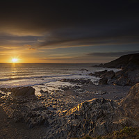 Buy canvas prints of Sunset at Church cove Cornwall by Eddie John