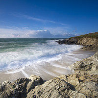 Buy canvas prints of Little Fistral beach Cornwall by Eddie John