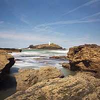 Buy canvas prints of Godrevy lighthouse Cornwall by Eddie John
