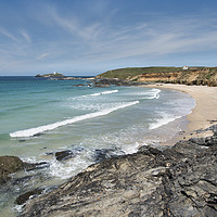 Buy canvas prints of Godrevy beach Cornwall by Eddie John