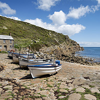Buy canvas prints of Boats at Penberth cove Cornwall by Eddie John