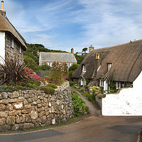 Buy canvas prints of Cottages at Cadgwith cove Cornwall by Eddie John