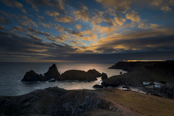Sunset at Kynance cove Picture Board by Eddie John