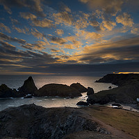 Buy canvas prints of Sunset at Kynance cove by Eddie John