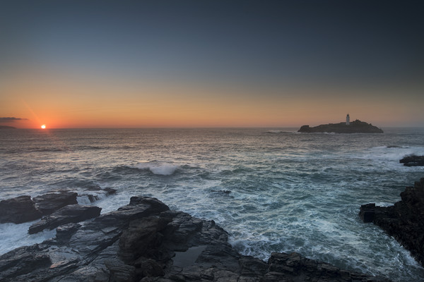 Sunset at Godrevy Picture Board by Eddie John