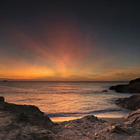 Buy canvas prints of Sunset Newquay Cornwall by Eddie John