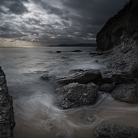 Buy canvas prints of Rugged Cornwall coastline at dusk by Eddie John