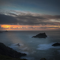 Buy canvas prints of Sunset on the cornwall coast at Pentire by Eddie John